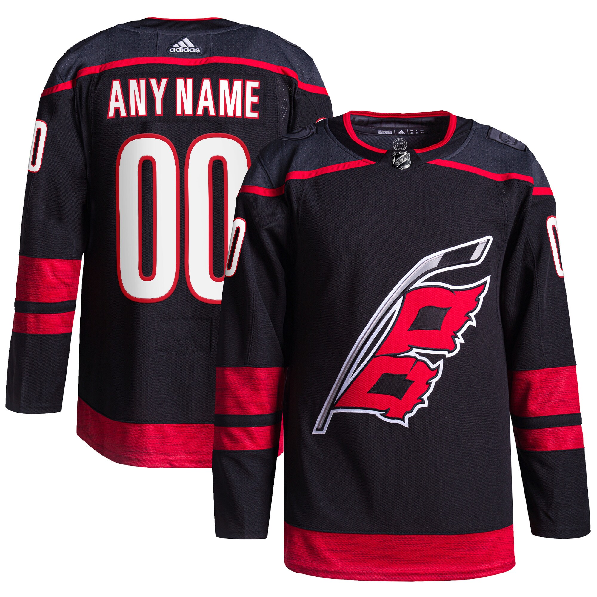 Carolina Hurricanes adidas Home Primegreen Authentic Custom Jersey - Black