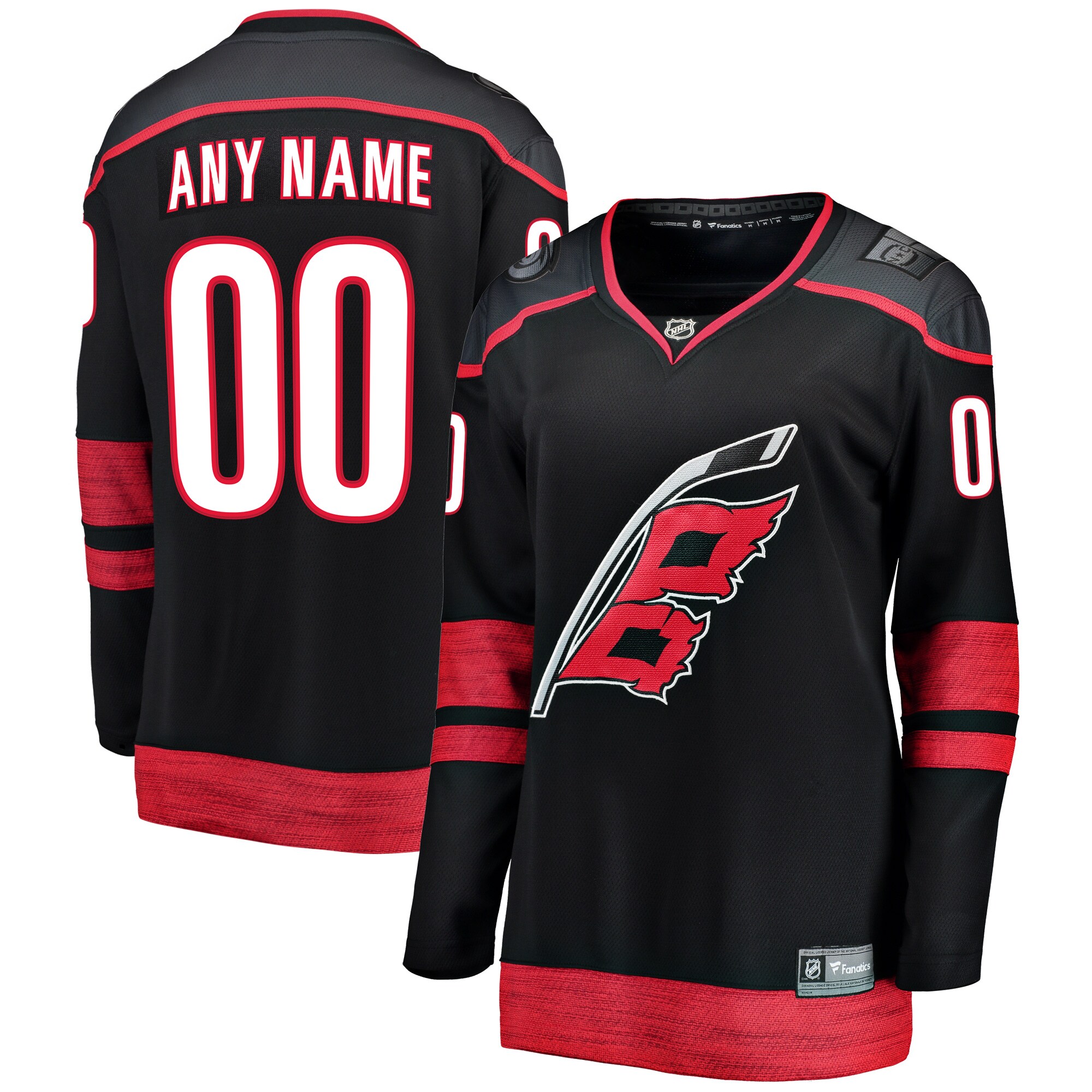 Carolina Hurricanes Fanatics Women's Home Breakaway Custom Jersey - Black