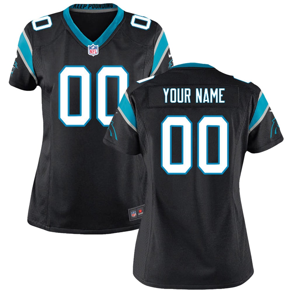 Carolina Panthers Women's Customized Game Jersey - Black
