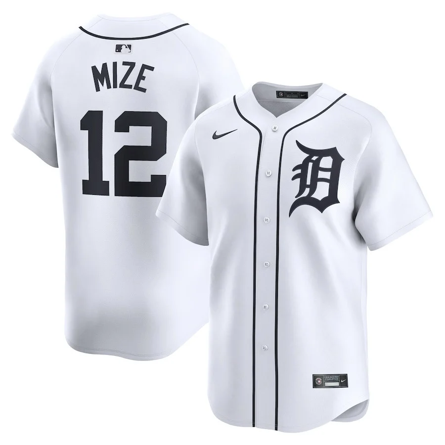 Casey Mize 12 Detroit Tigers Home Limited Player Men Jersey - White
