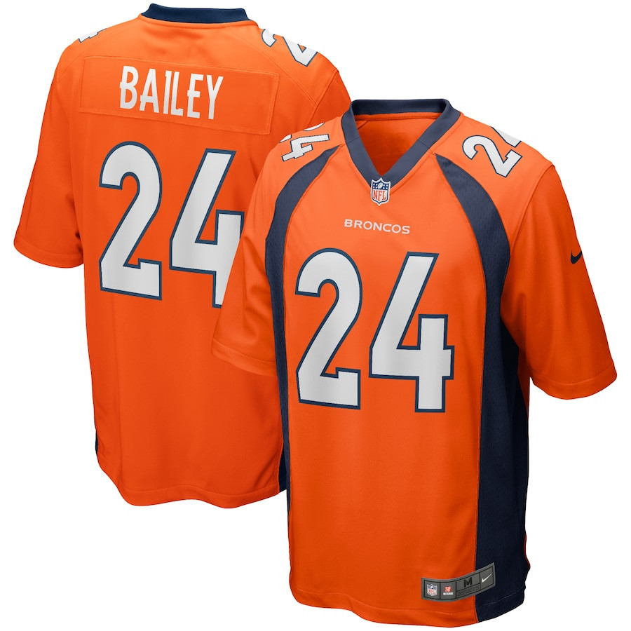 Champ Bailey 24 Denver Broncos Men Game Retired Jersey - Orange
