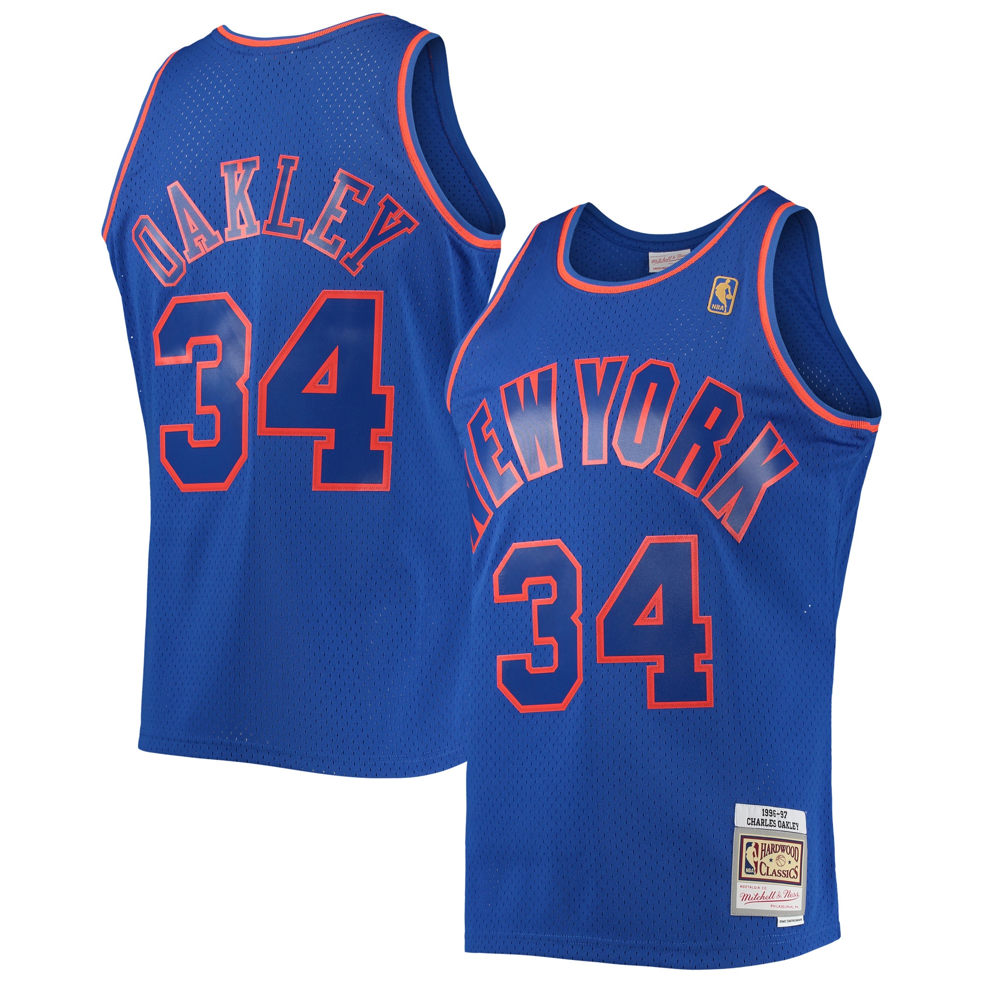 Charles Oakley New York Knicks Mitchell & Ness 1996\/97 Hardwood Classics Swingman Jersey - Blue