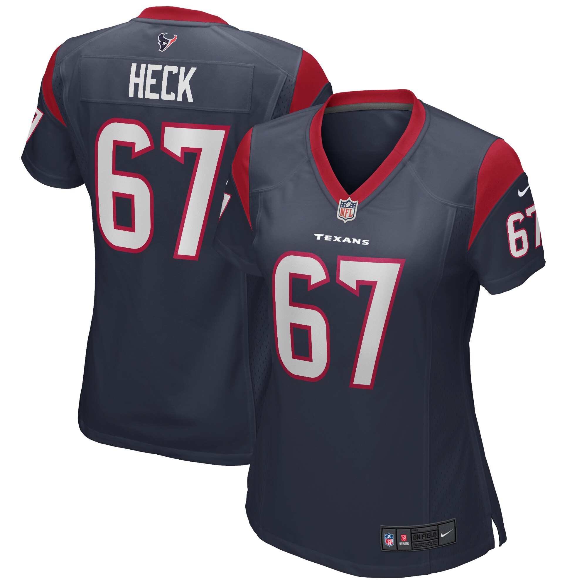 Charlie Heck Houston Texans Women's Game Jersey - Navy