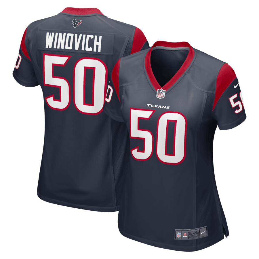 Chase Winovich 50 Houston Texans Women Team Color Jersey - Navy