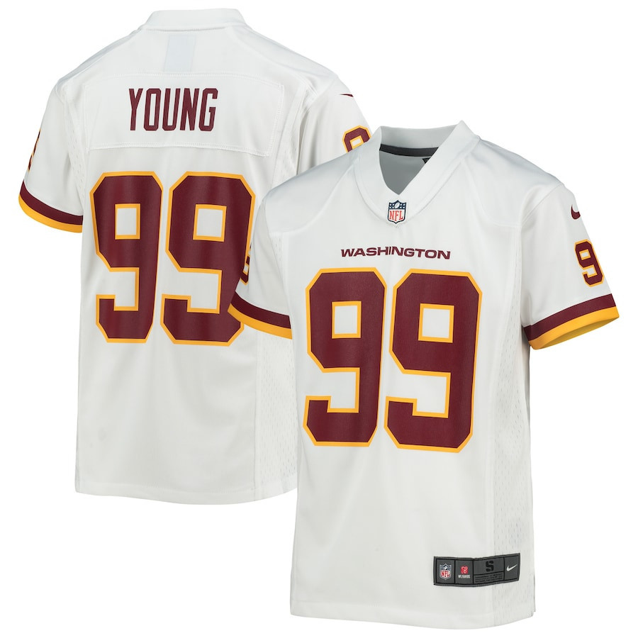 Chase Young 99 Washington Commanders Football Team Game YOUTH Jersey - White