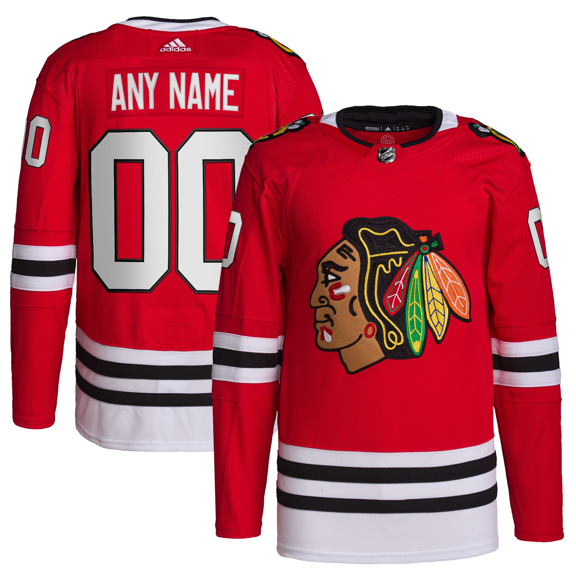 Chicago Blackhawks adidas Home Primegreen Authentic Custom Jersey - Red