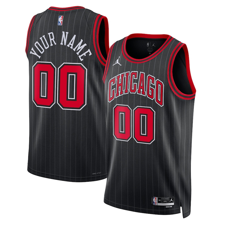 Chicago Bulls 2023/24 Statement Swingman Custom Men Jersey - Black