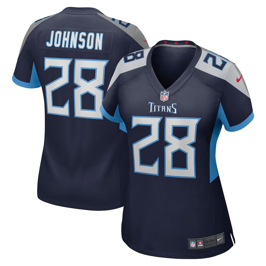 Chris Johnson 28 Tennessee Titans Women Retired Game Jersey - Navy