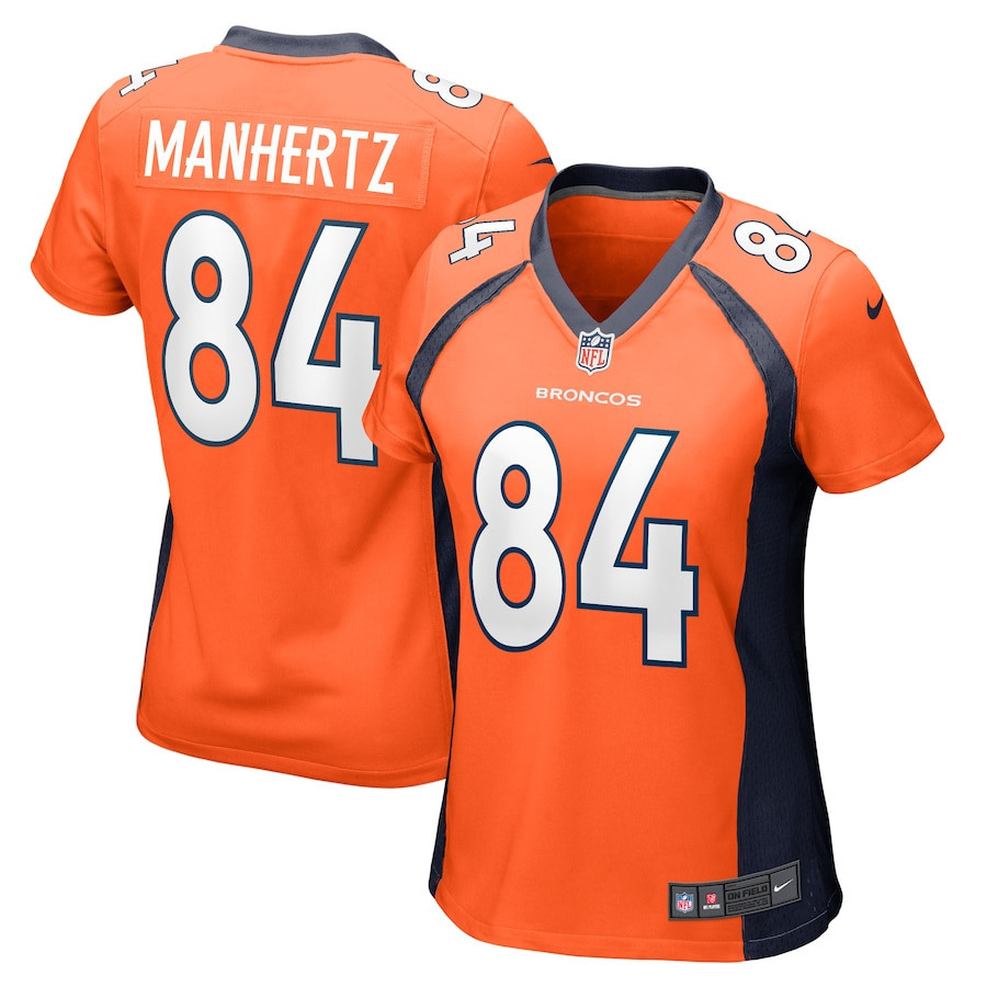 Chris Manhertz 84 Denver Broncos Women Game Player Jersey - Orange