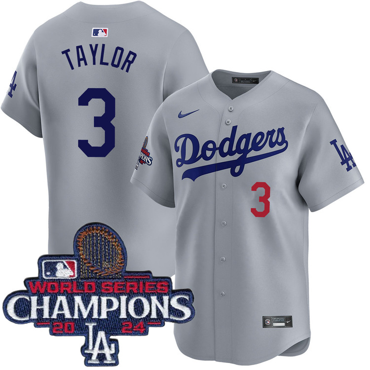 Chris Taylor Los Angeles Dodgers Alternate Road Limited World Series Champions Jersey