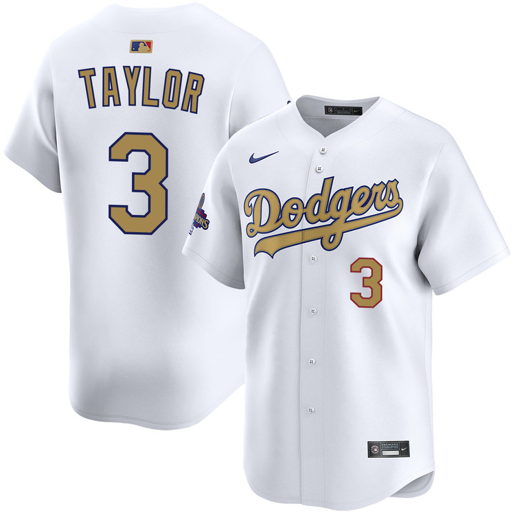 Chris Taylor Los Angeles Dodgers Home 2025 Gold Collection Limited Jersey
