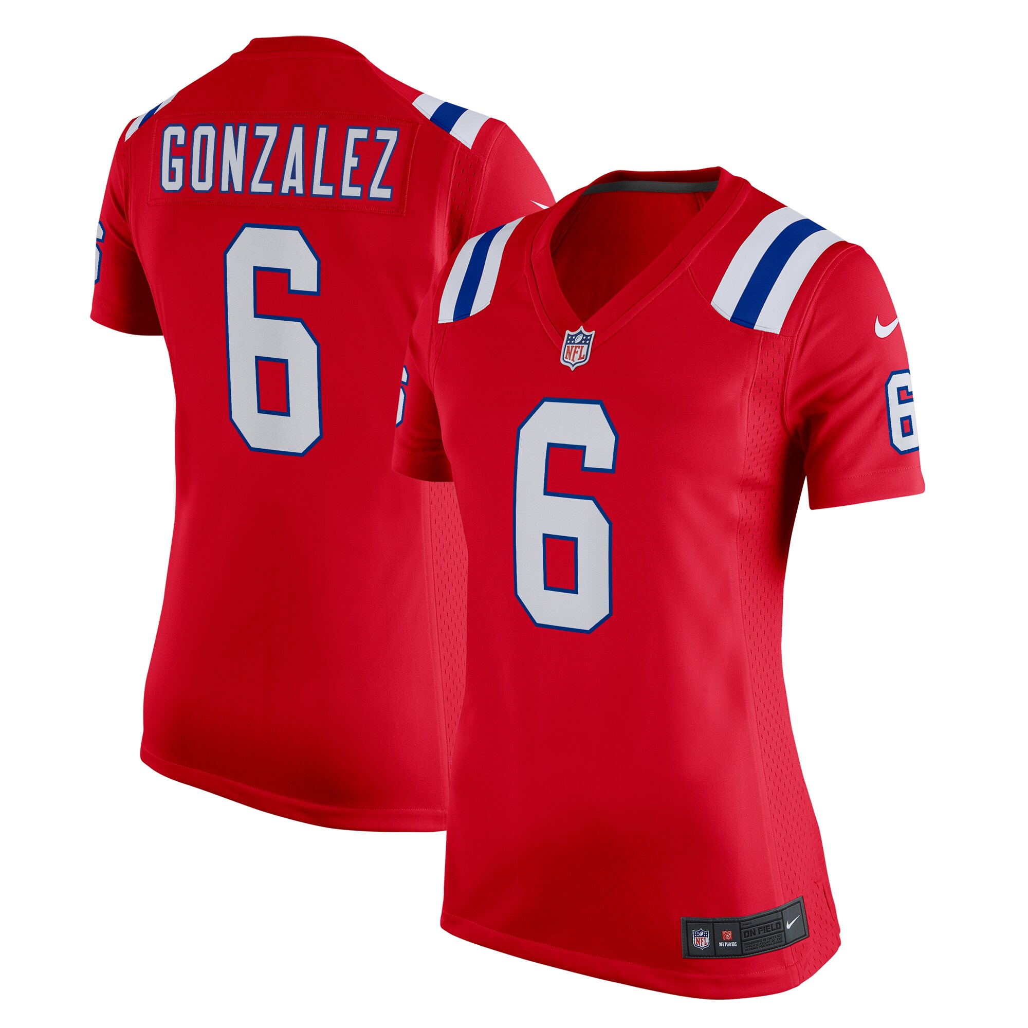 Christian Gonzalez New England Patriots Women's Alternate Team Game Jersey - Red