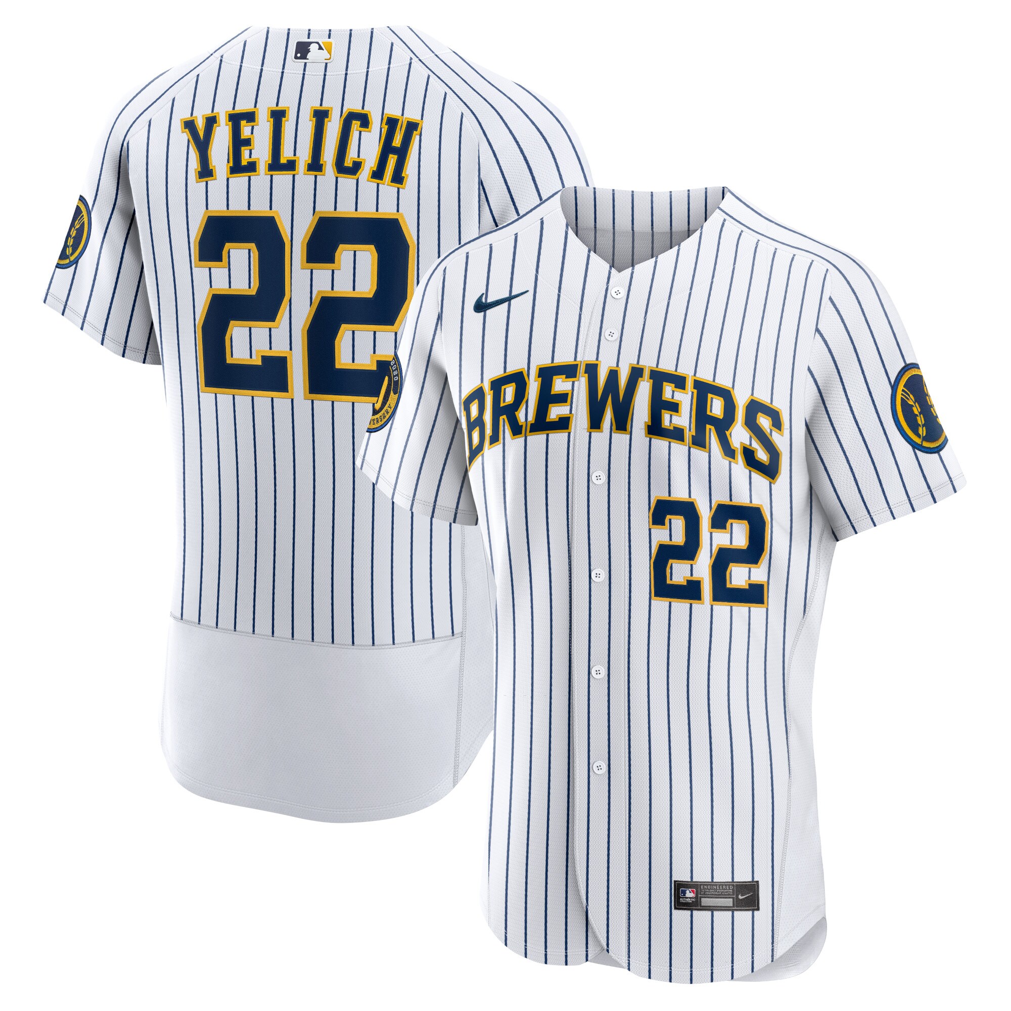 Christian Yelich Milwaukee Brewers Alternate Authentic Player Jersey - White