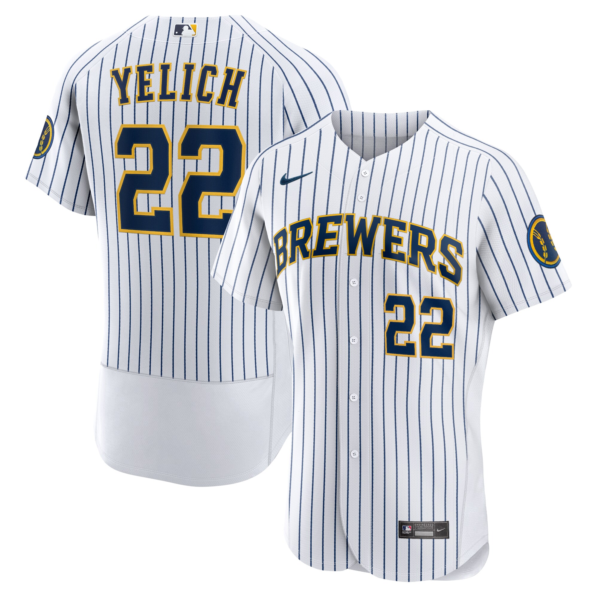 Christian Yelich Milwaukee Brewers Team Alternate Authentic Player Jersey - White