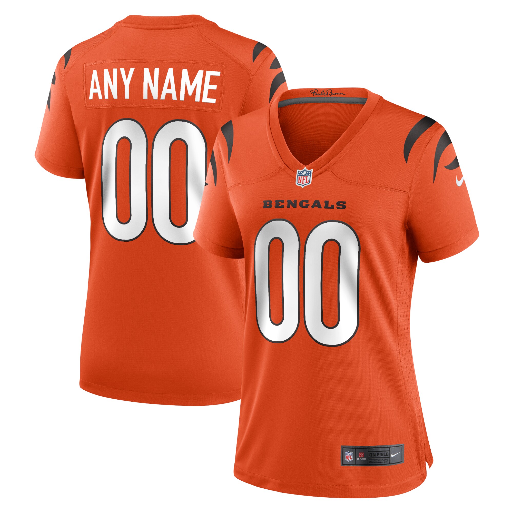 Cincinnati Bengals Women's Alternate Game Custom Jersey - Orange