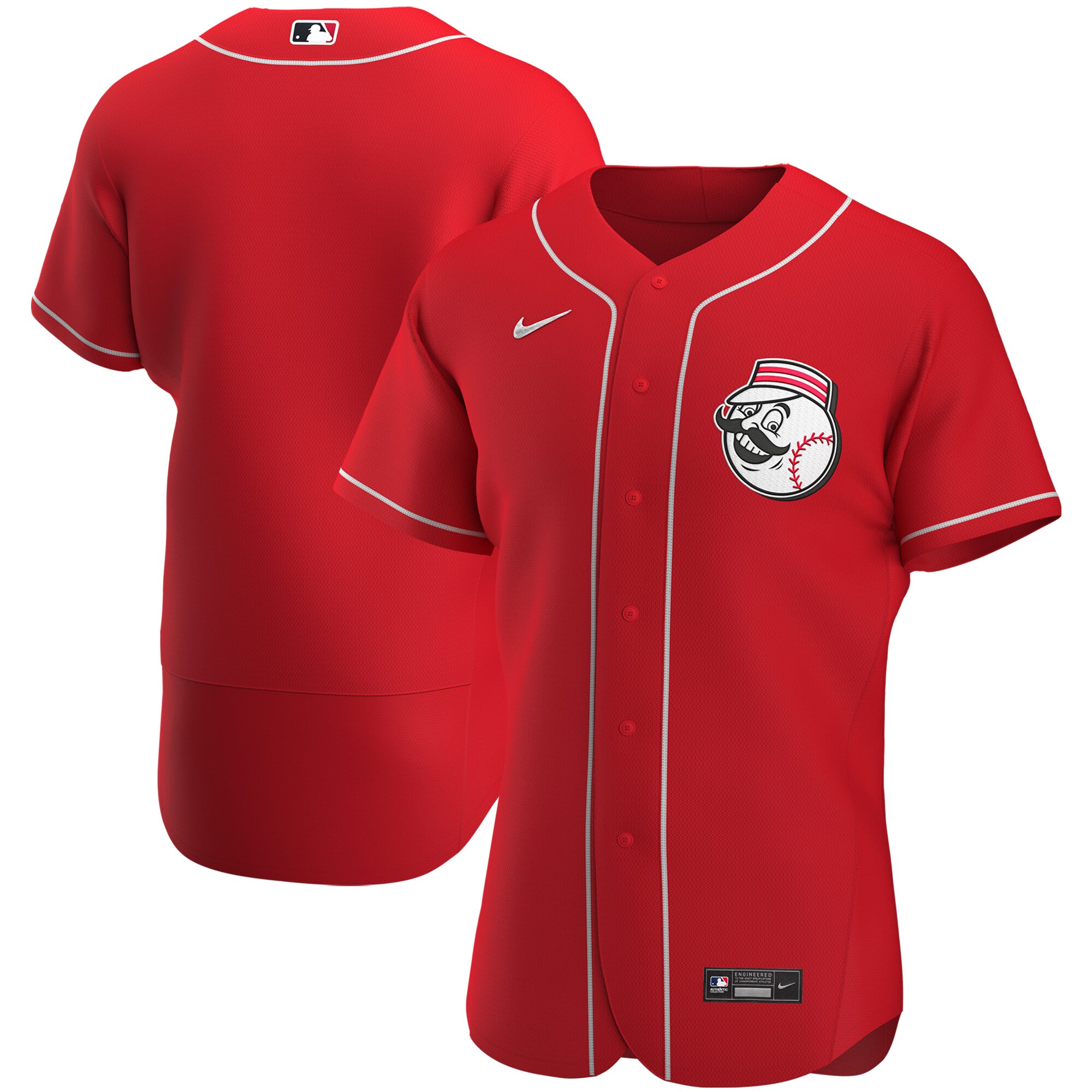 Cincinnati Reds Alternate Authentic Team Logo Jersey - Scarlet