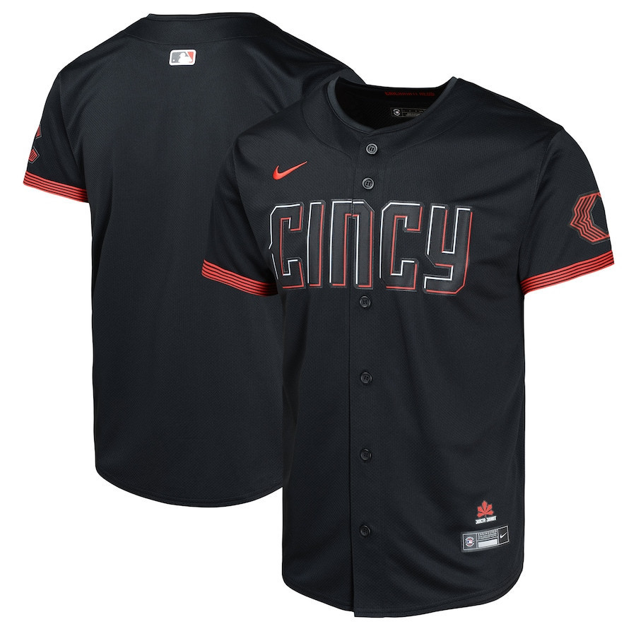 Cincinnati Reds City Connect Limited YOUTH Jersey - Black