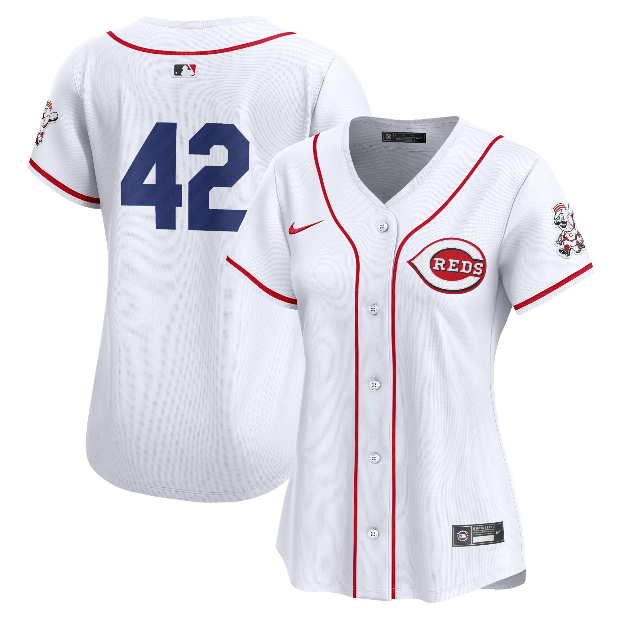 Cincinnati Reds Women's 2024 Jackie Robinson Day Home Limited Jersey\u00c2\u00a0\u00e2\u20ac\u201c White