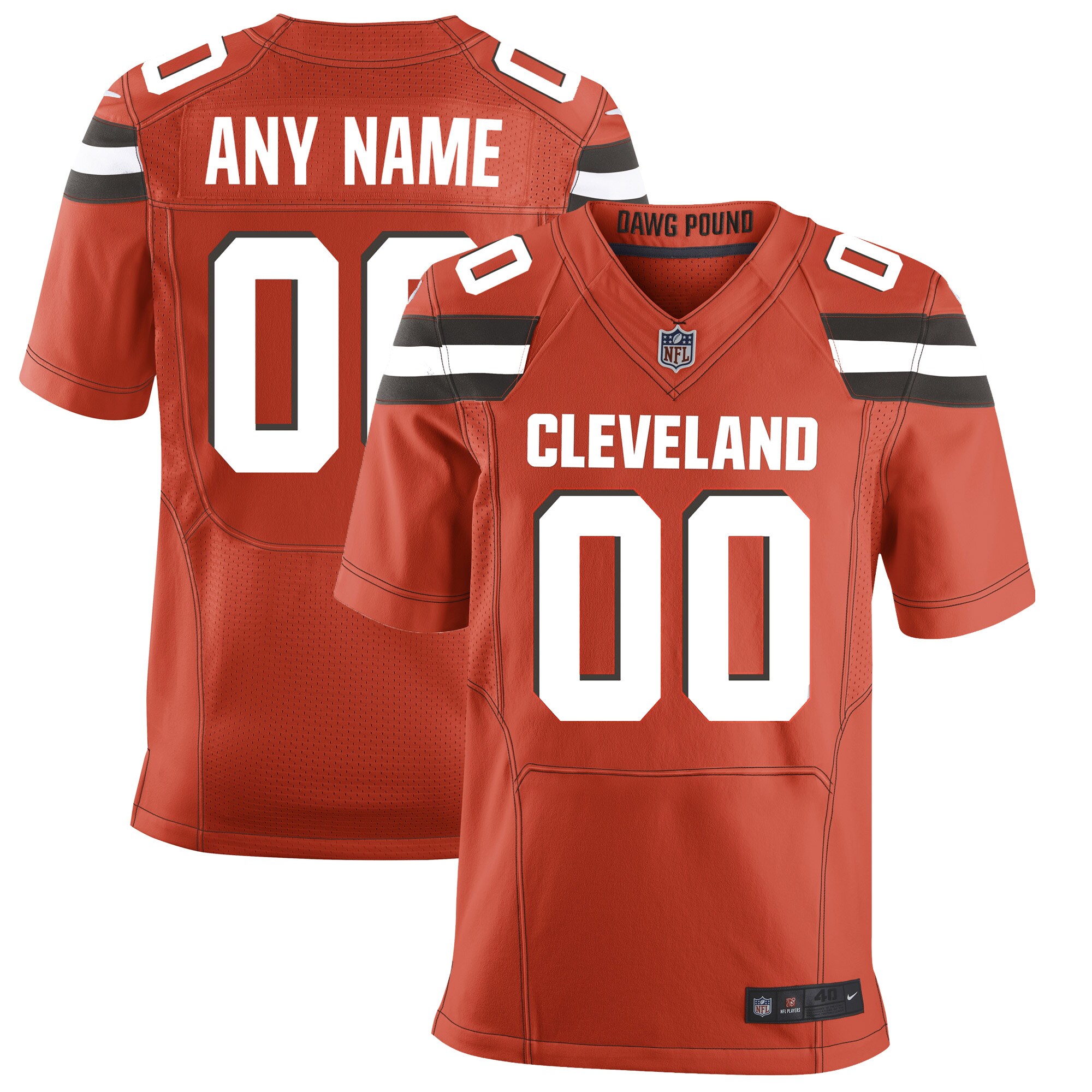 Cleveland Browns Custom Alternate Elite Jersey - Orange