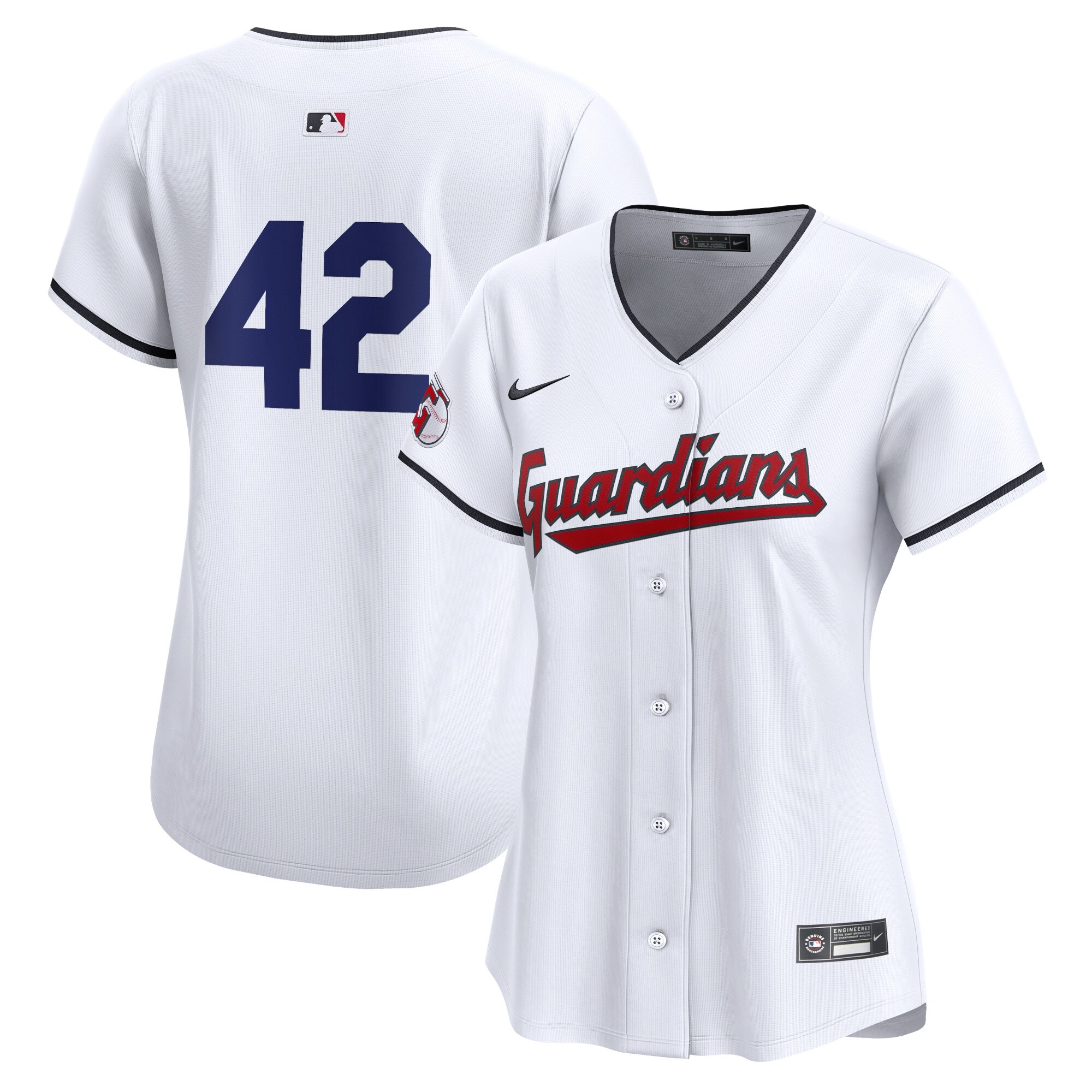 Cleveland Guardians Women's 2024 Jackie Robinson Day Home Limited Jersey\u00c2\u00a0\u00e2\u20ac\u201c White
