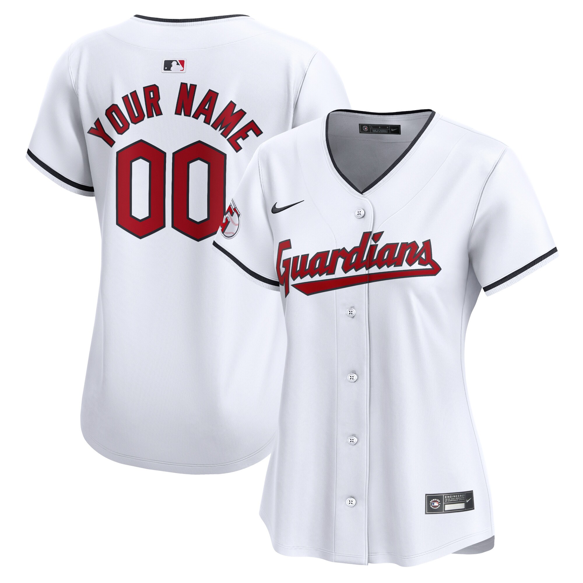 Cleveland Guardians Women's Home Limited Custom Jersey - White