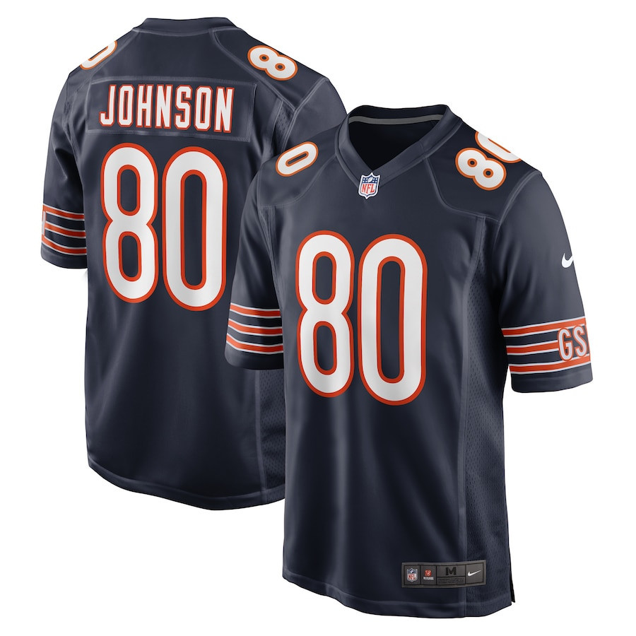 Collin Johnson 80 Chicago Bears Men Game Jersey - Navy