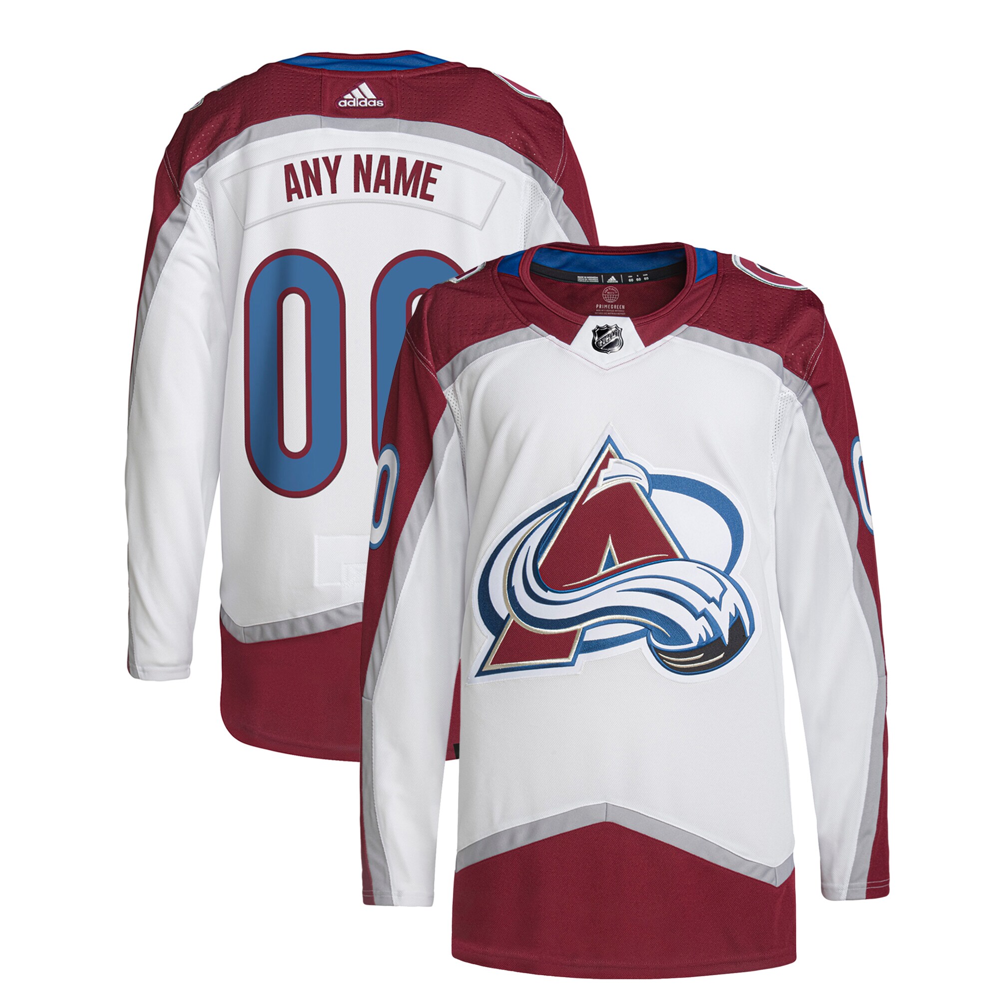 Colorado Avalanche adidas Away Primegreen Authentic Custom Jersey - White