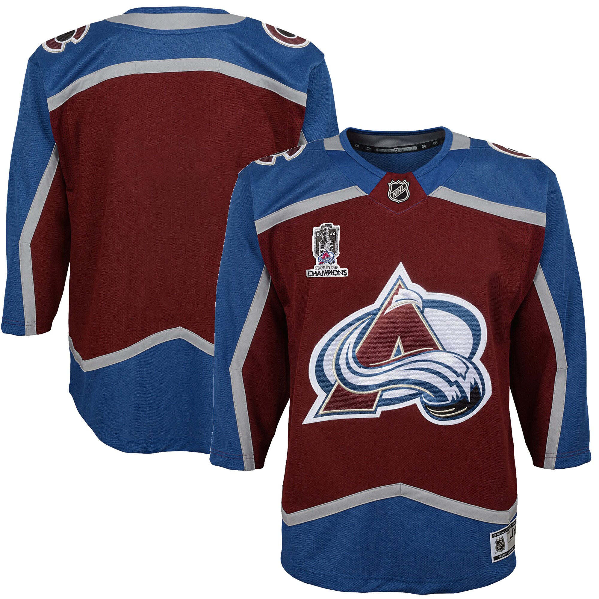 Colorado Avalanche Youth Home 2022 Stanley Cup Champions Premier Jersey - Burgundy