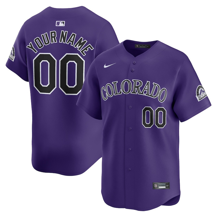 Colorado Rockies Alternate Limited Custom Men Jersey - Purple