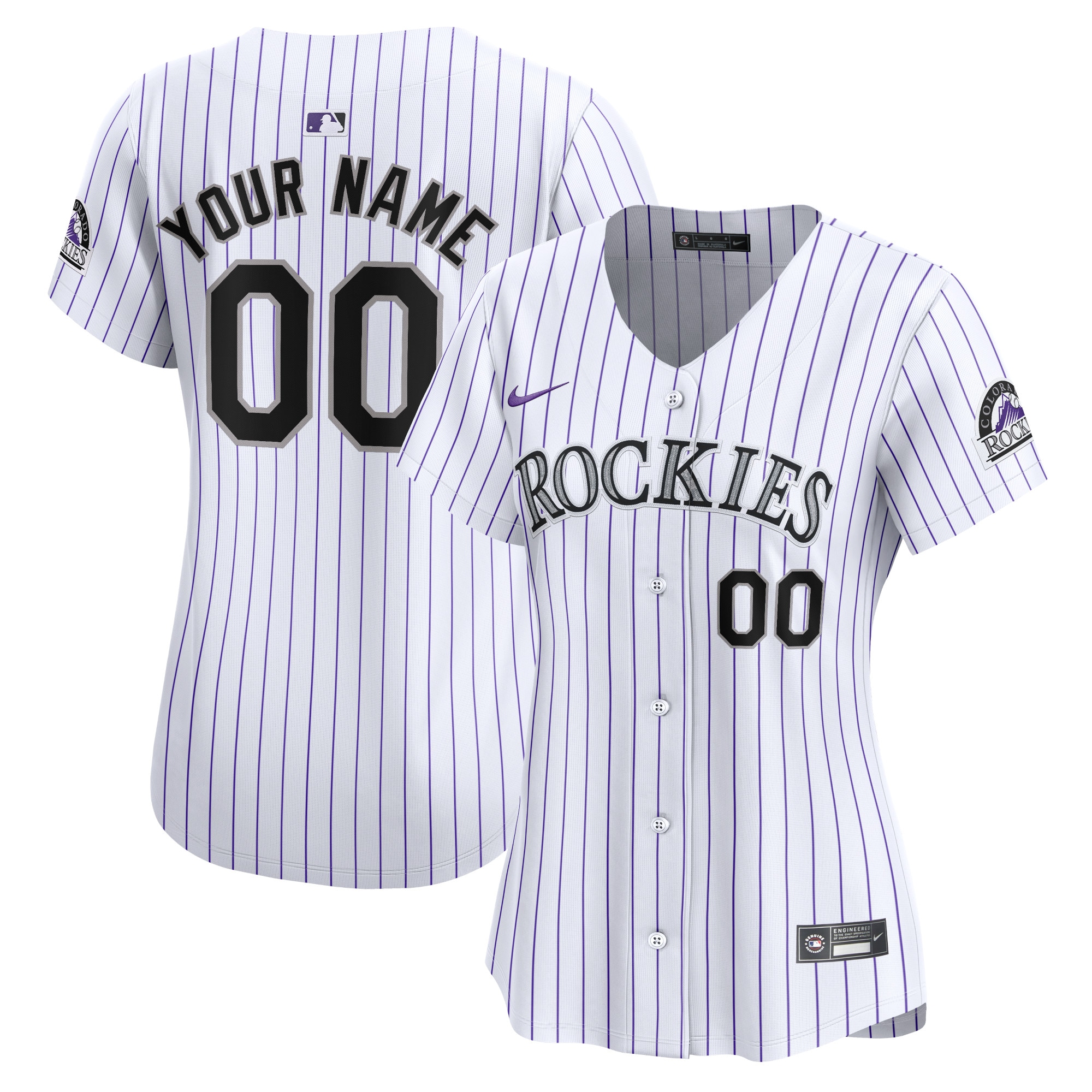 Colorado Rockies Women's Home Limited Custom Jersey - White