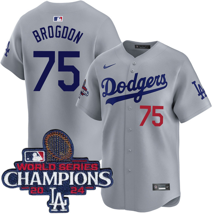 Connor Brogdon Los Angeles Dodgers Alternate Road Limited World Series Champions Jersey