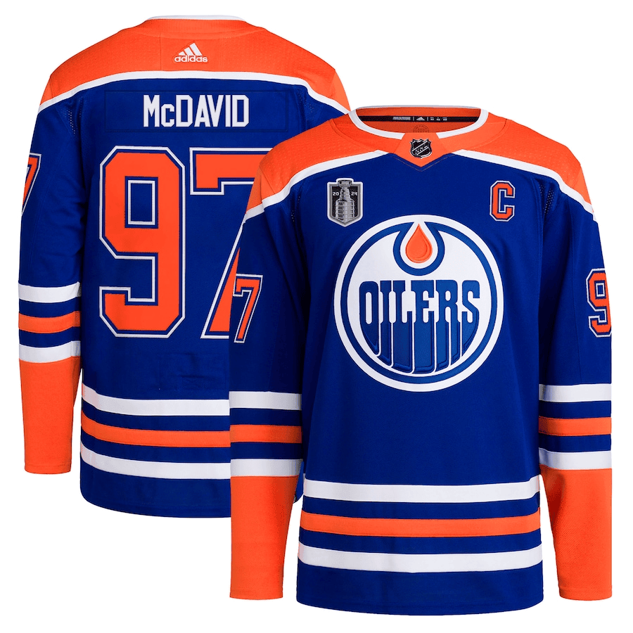 Connor McDavid 97 Edmonton Oilers 2024 Stanley Cup Final Home Primegreen Player Jersey – Royal