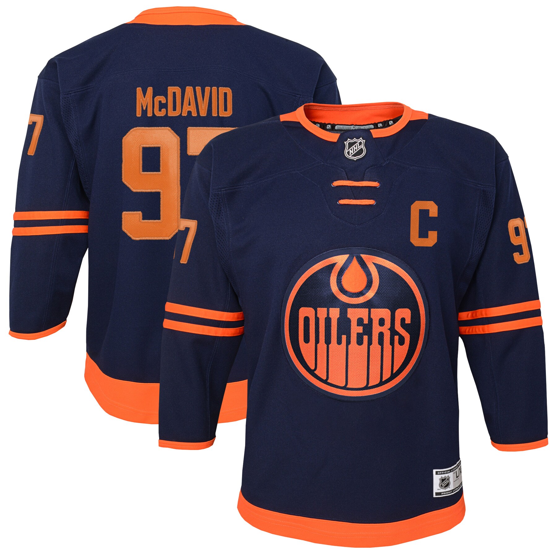 Connor McDavid Edmonton Oilers Youth Alternate Premier Player Jersey - Navy