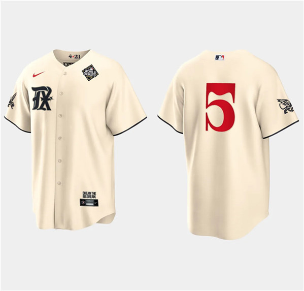 Corey Seager 5 Texas Rangers 2023 World Series Stitched Baseball Jersey - Cream
