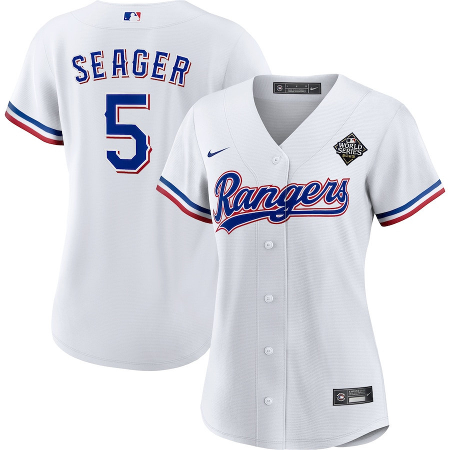 Corey Seager 5 Texas Rangers 2023 World Series Women Jersey - White