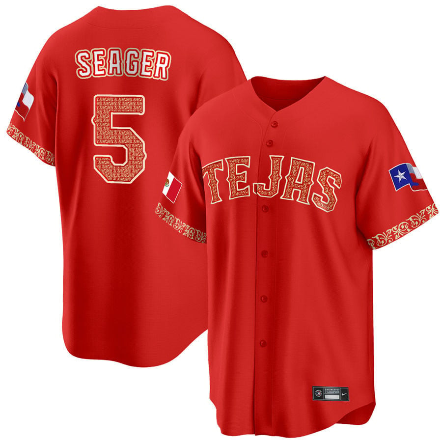 Corey Seager 5 Texas Rangers Mexican Collection Baseball Men Jersey - Red