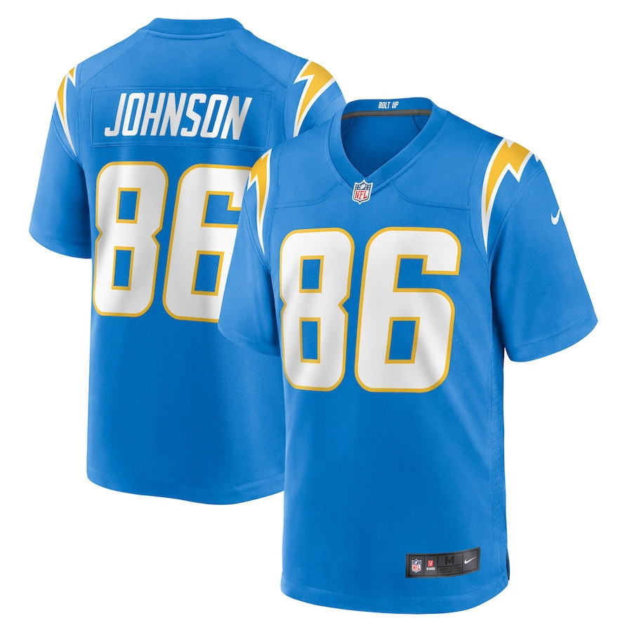 Cornelius Johnson 86 Los Angeles Chargers Team Game Men Jersey - Powder Blue
