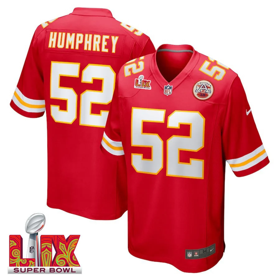 Creed Humphrey #52 Kansas City Chiefs Super Bowl LIX Jersey - Men's - Red