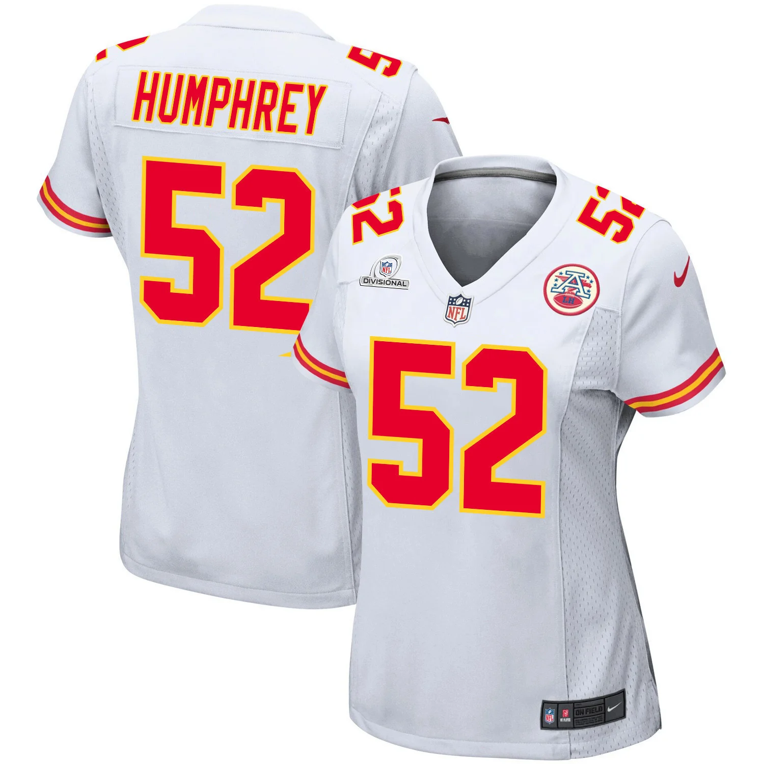 Creed Humphrey 52 Kansas City Chiefs Super Bowl LVIII Patch Game Women Jersey - White