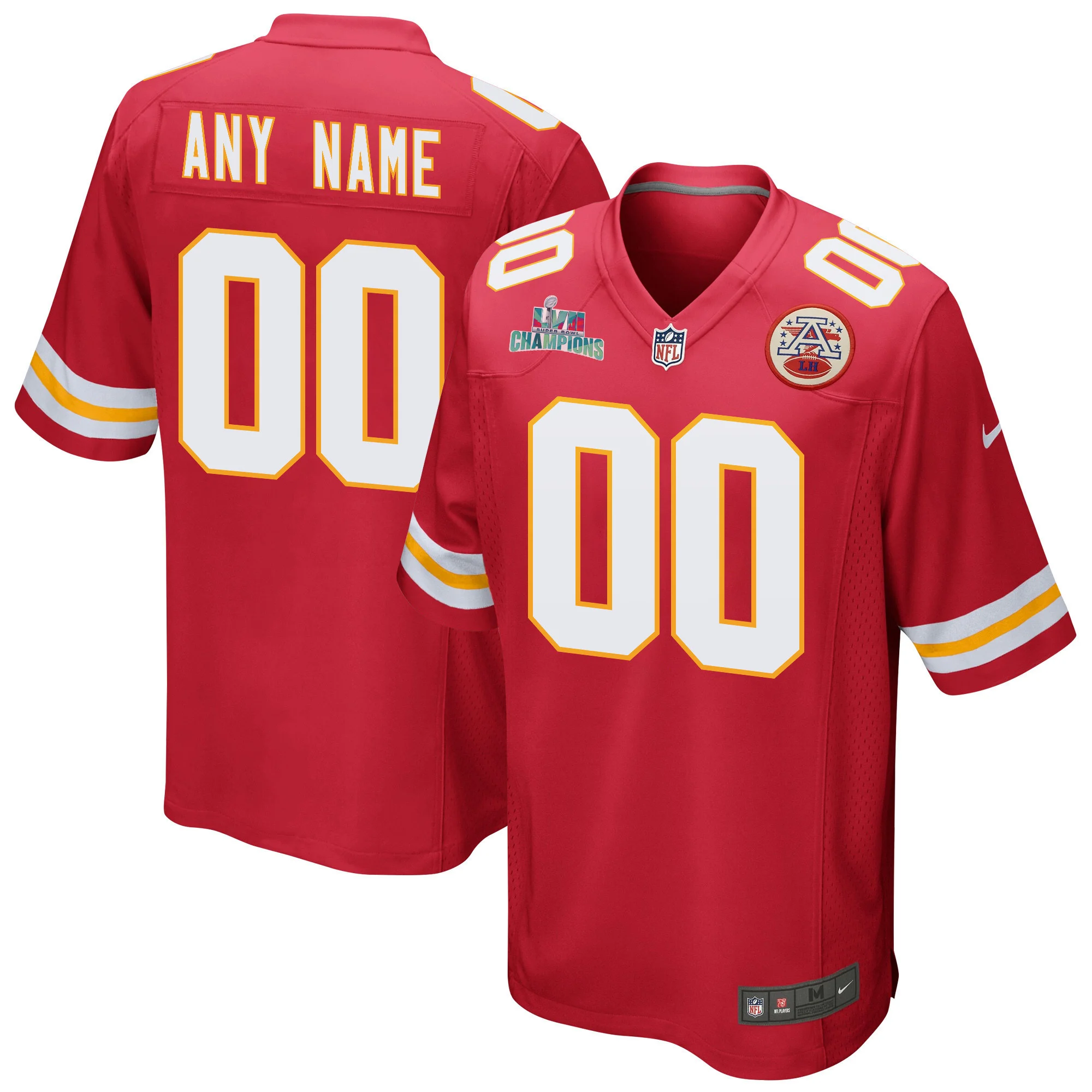 Custom Kansas City Chiefs Super Bowl LVII Champions Men Game Jersey - Red