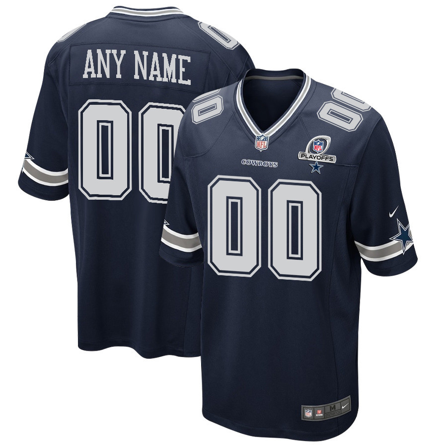 Dallas Cowboys 2023 Playoffs Patch Game Men Custom Jersey - Navy