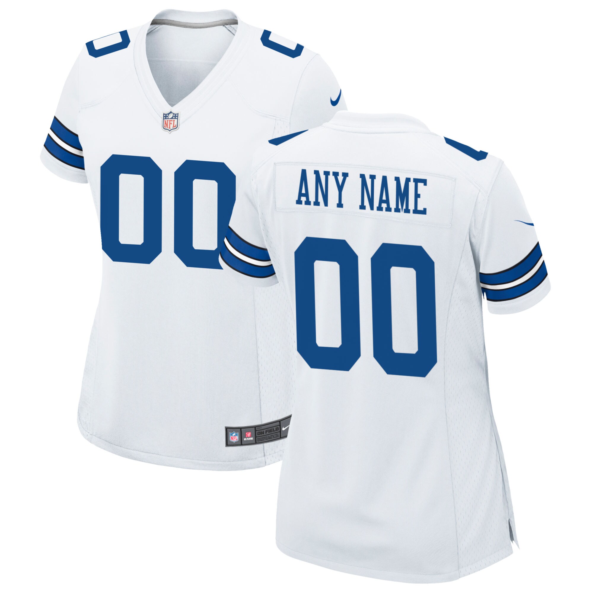 Dallas Cowboys Women's Custom Game Jersey - White