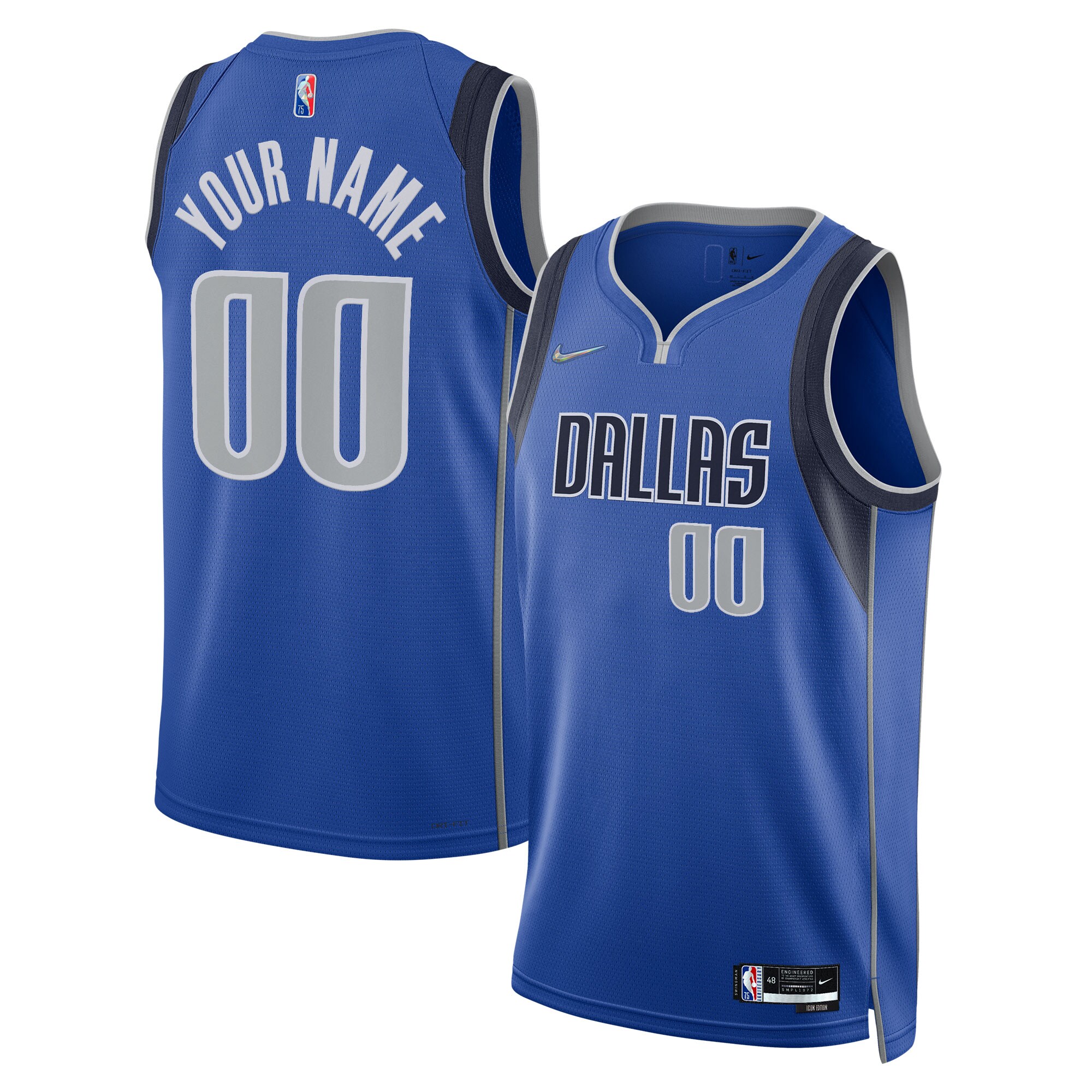 Dallas Mavericks 2021\/22 Diamond Swingman Custom Jersey - Icon Edition - Blue