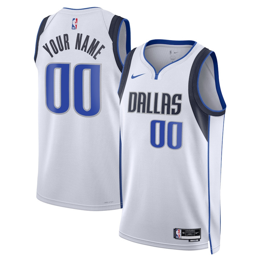 Dallas Mavericks 2023/24 Association Swingman Custom Men Jersey - White
