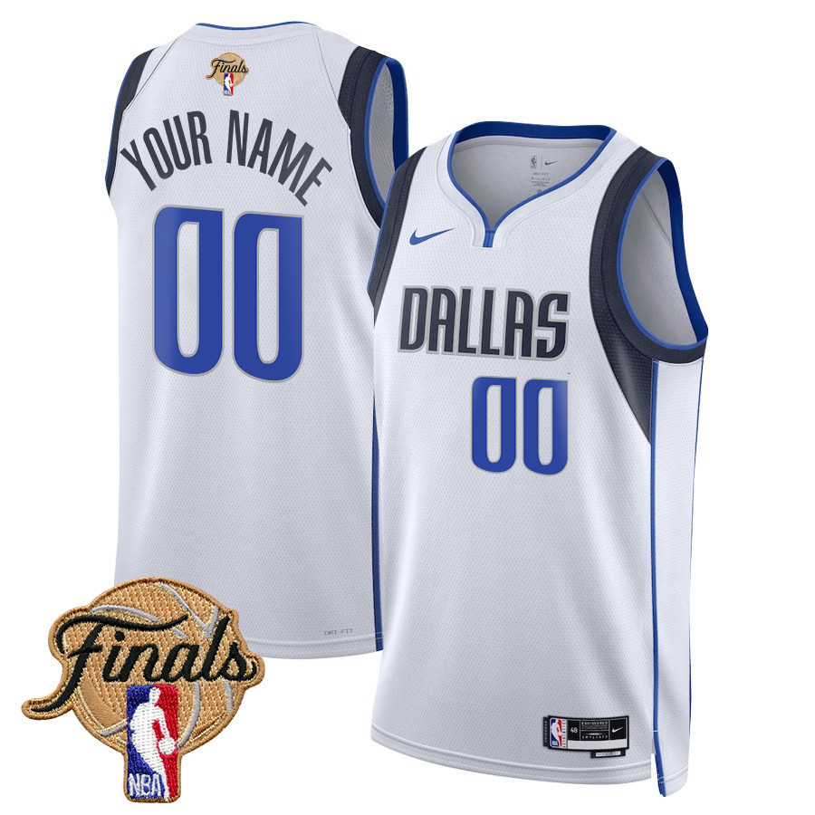 Dallas Mavericks 2024 FINALS PATCH Swingman Jersey Customized - Association Edition - White