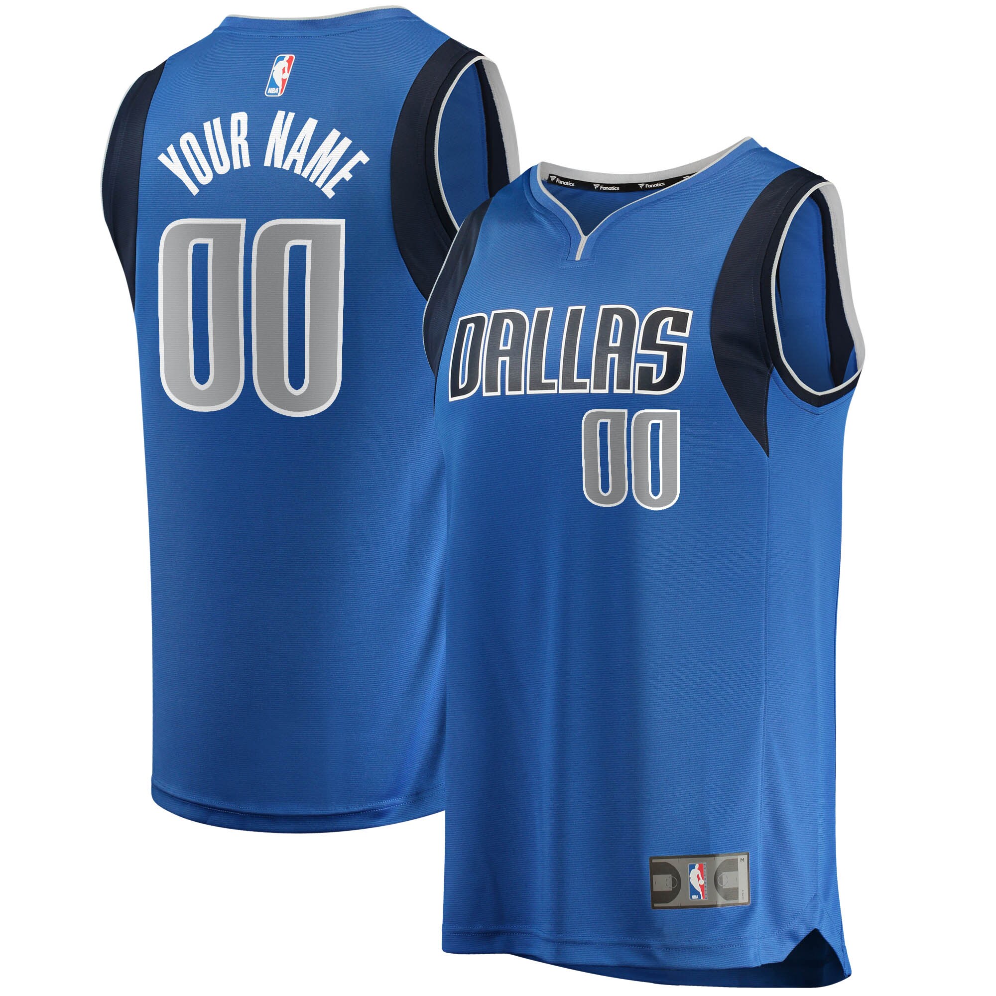 Dallas Mavericks Fanatics Youth Fast Break Custom Replica Jersey Blue - Icon Edition
