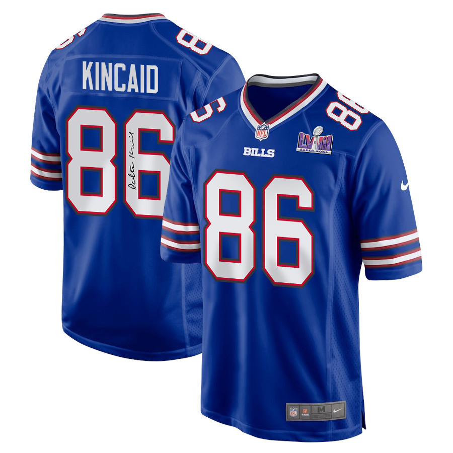 Dalton Kincaid 86 Signed Buffalo Bills Super Bowl LVIII Game Men Jersey - Royal