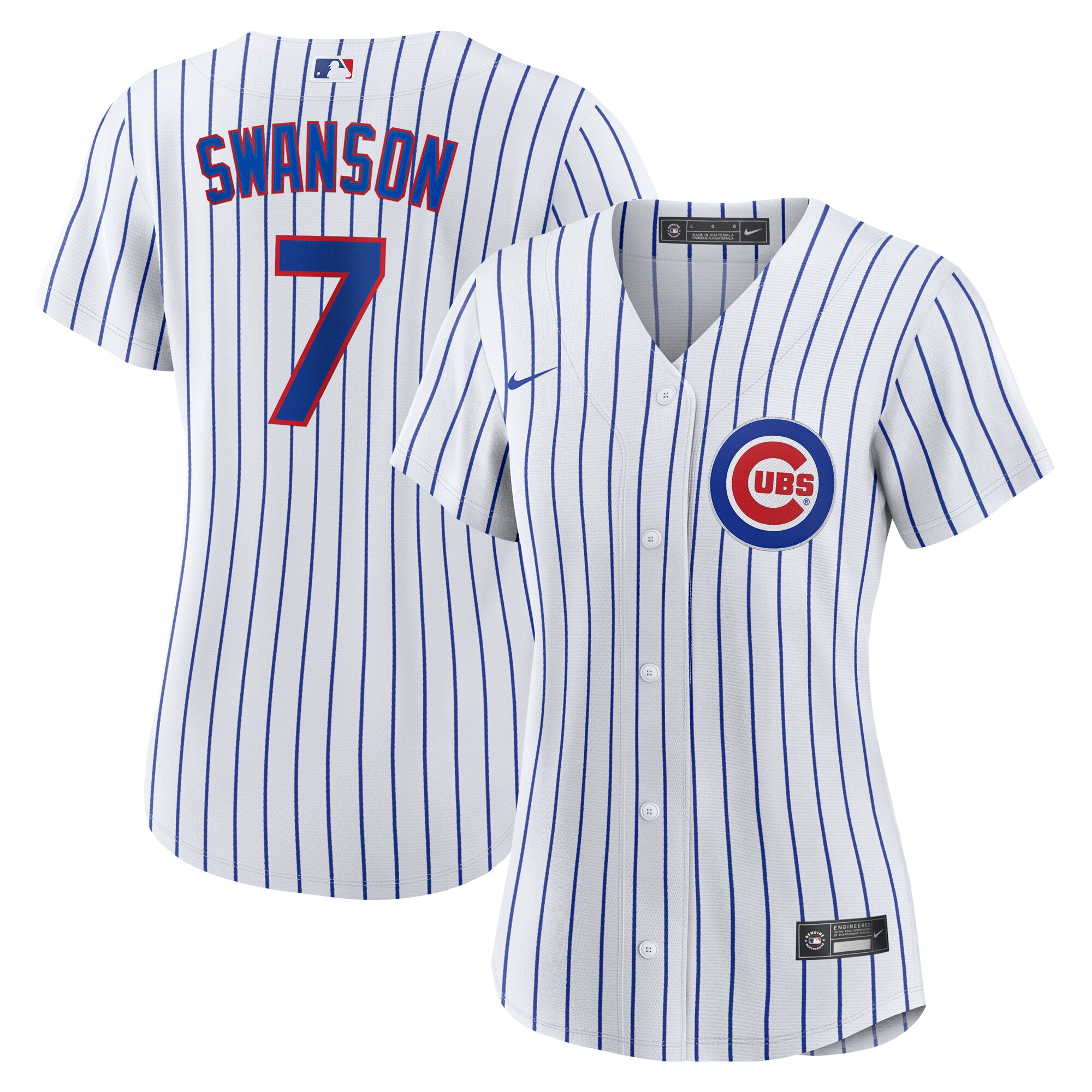 Dansby Swanson Chicago Cubs Women's Home Replica Player Jersey - White\/Royal