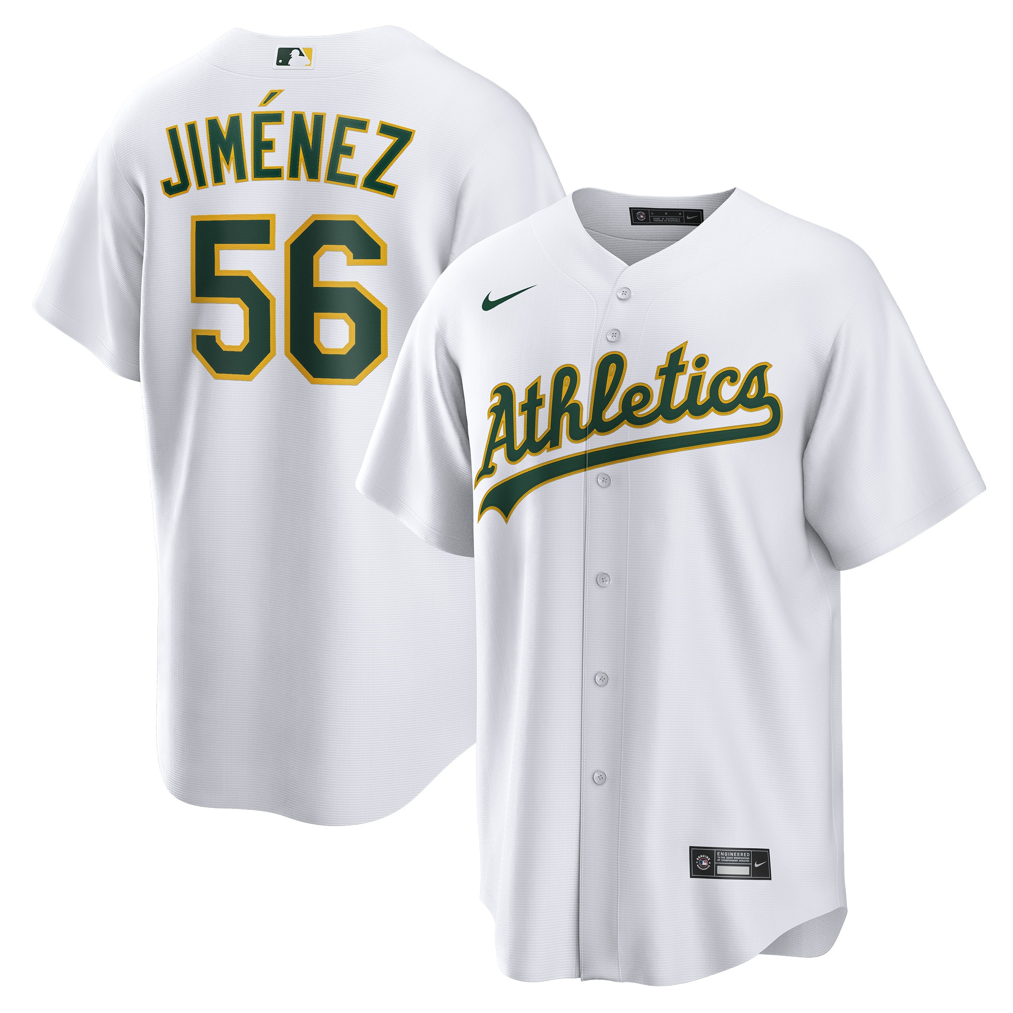 Dany Jim\u00c3\u00a9nez Oakland Athletics Home Replica Player Jersey - White
