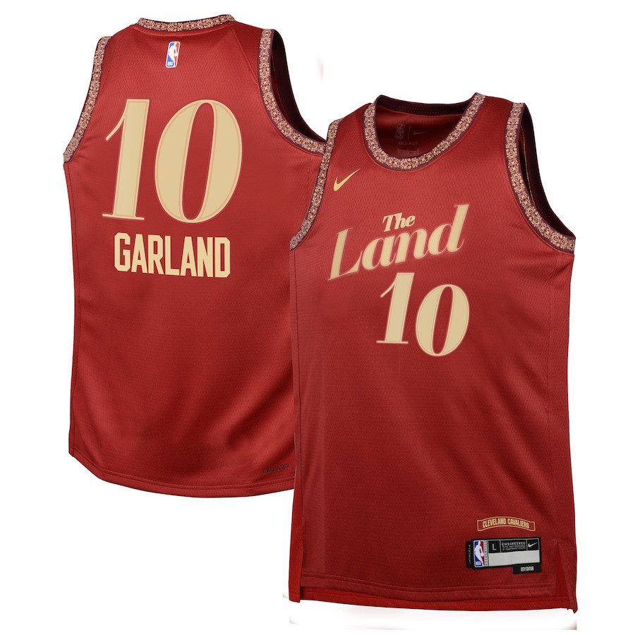 Darius Garland 10 Cleveland Cavaliers 2023/24 City Edition Swingman YOUTH Jersey - Wine